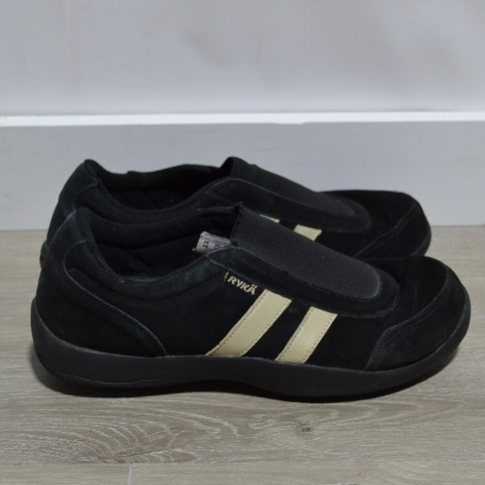 Ryka Woman's Slip-On Black & White Sneakers Size 9